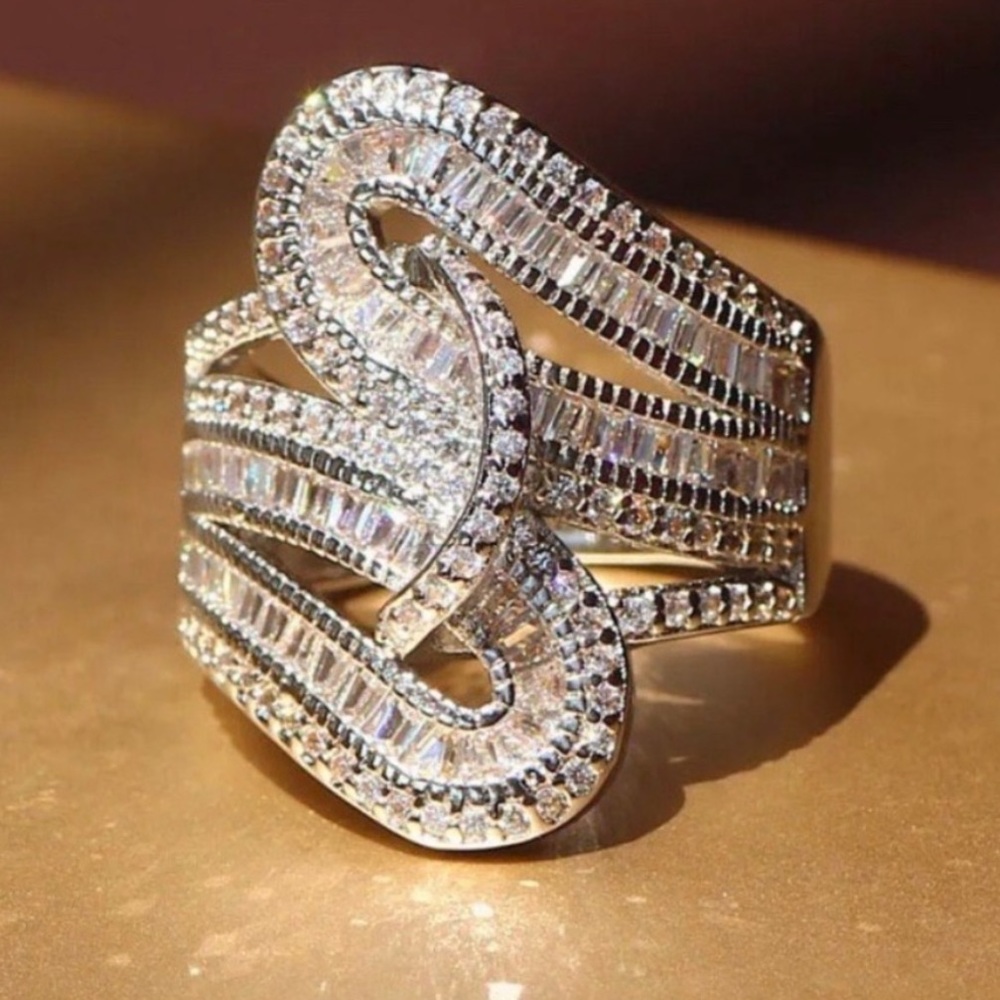 NEW 5.6 CT PRINCESS CUT DIAMOND 925 SILVER RING - Picture 4 of 4